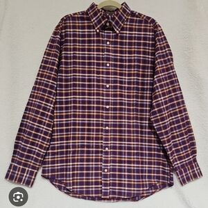 Saddlebred Shirt Red Multicolor Plaid Button Up Long Sleeve